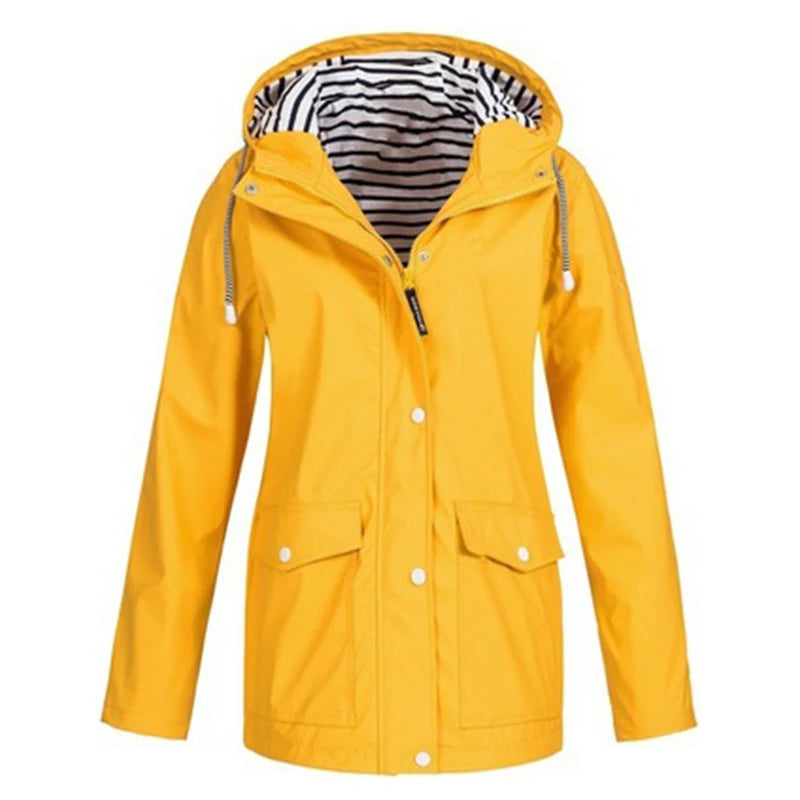 Waterproof Outdoor Sportswear Women's Jacket Casual Hooded Long-Sleeved.