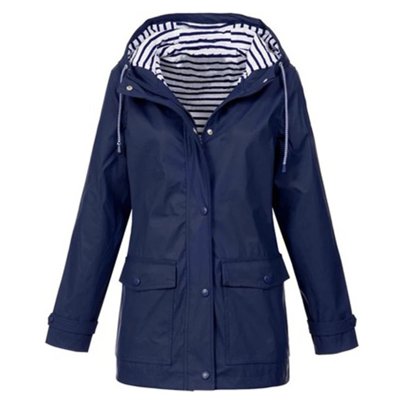 Waterproof Outdoor Sportswear Women's Jacket Casual Hooded Long-Sleeved.