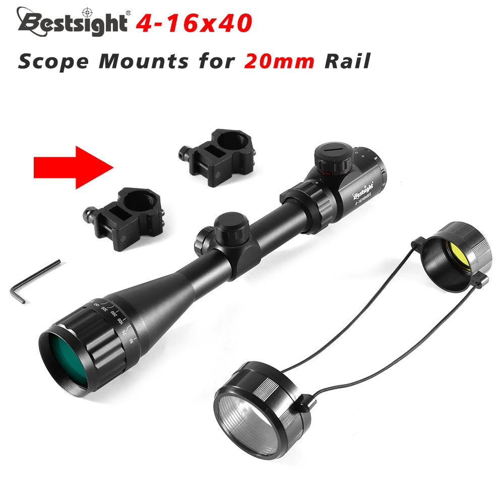 4-16X40 Hunting Riflescope Red & Green Dot Illuminated Sight.