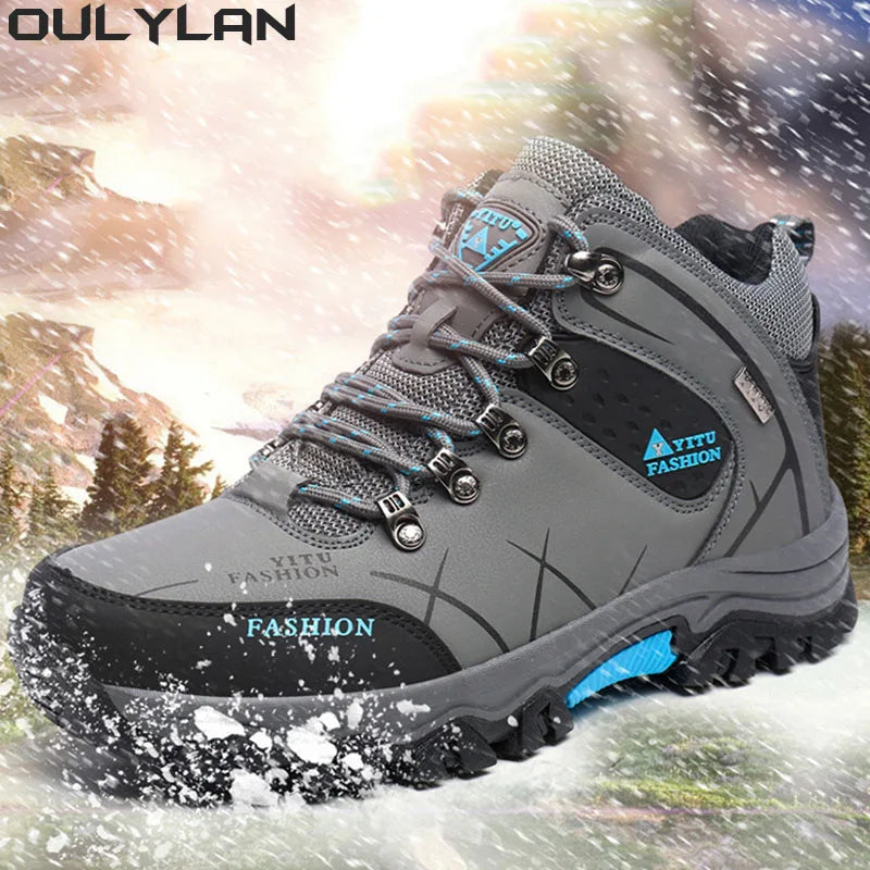 Climbing Shoes Thick Insulation Men Hiking Waterproof Trekking Boots.
