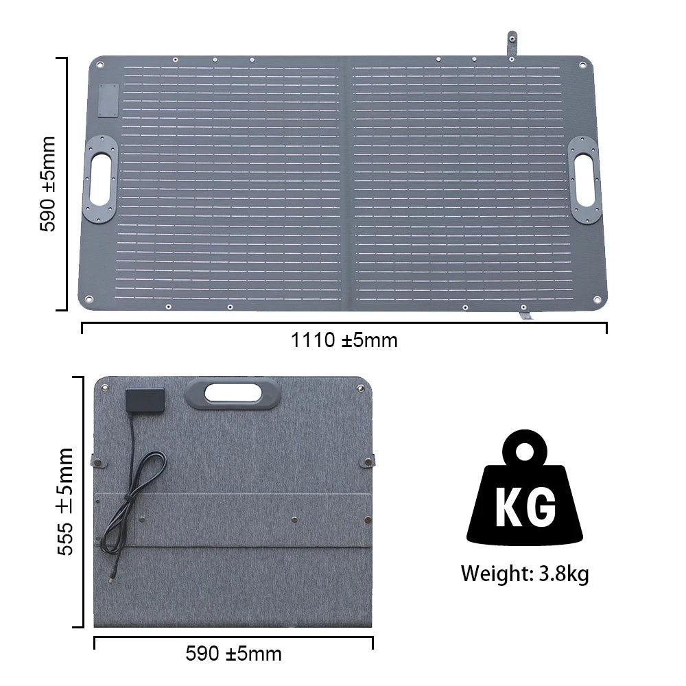 100W Portable Solar Panel Charger High-Efficiency 20V Solar Cell Camping.