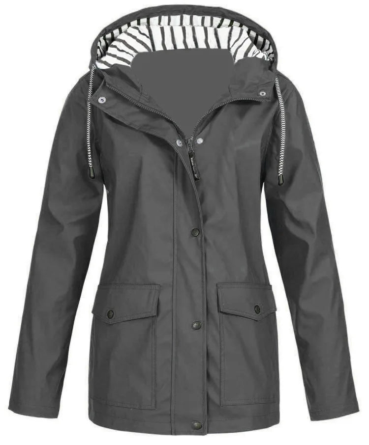 Waterproof Outdoor Sportswear Women's Jacket Casual Hooded Long-Sleeved.