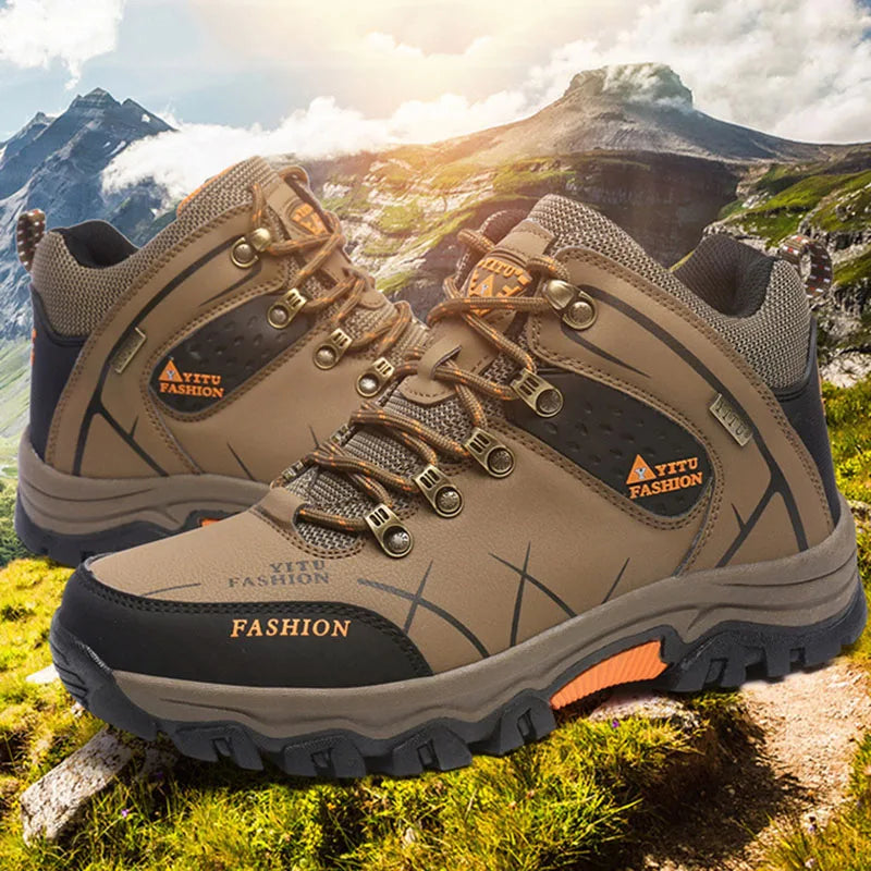 Climbing Shoes Thick Insulation Men Hiking Waterproof Trekking Boots.