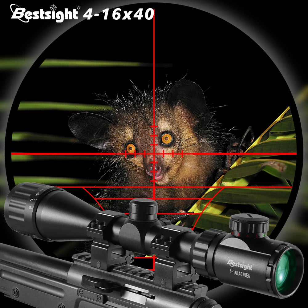 4-16X40 Hunting Riflescope Red & Green Dot Illuminated Sight.