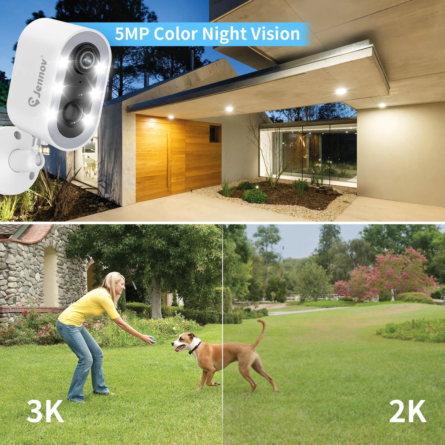 2Pcs Solar Panel Security Cameras Wireless Outdoor.