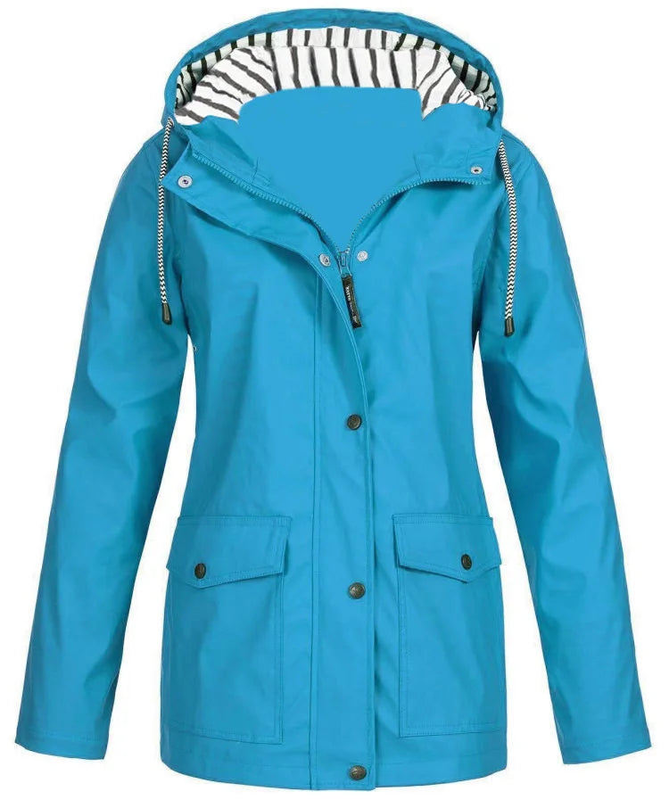 Waterproof Outdoor Sportswear Women's Jacket Casual Hooded Long-Sleeved.