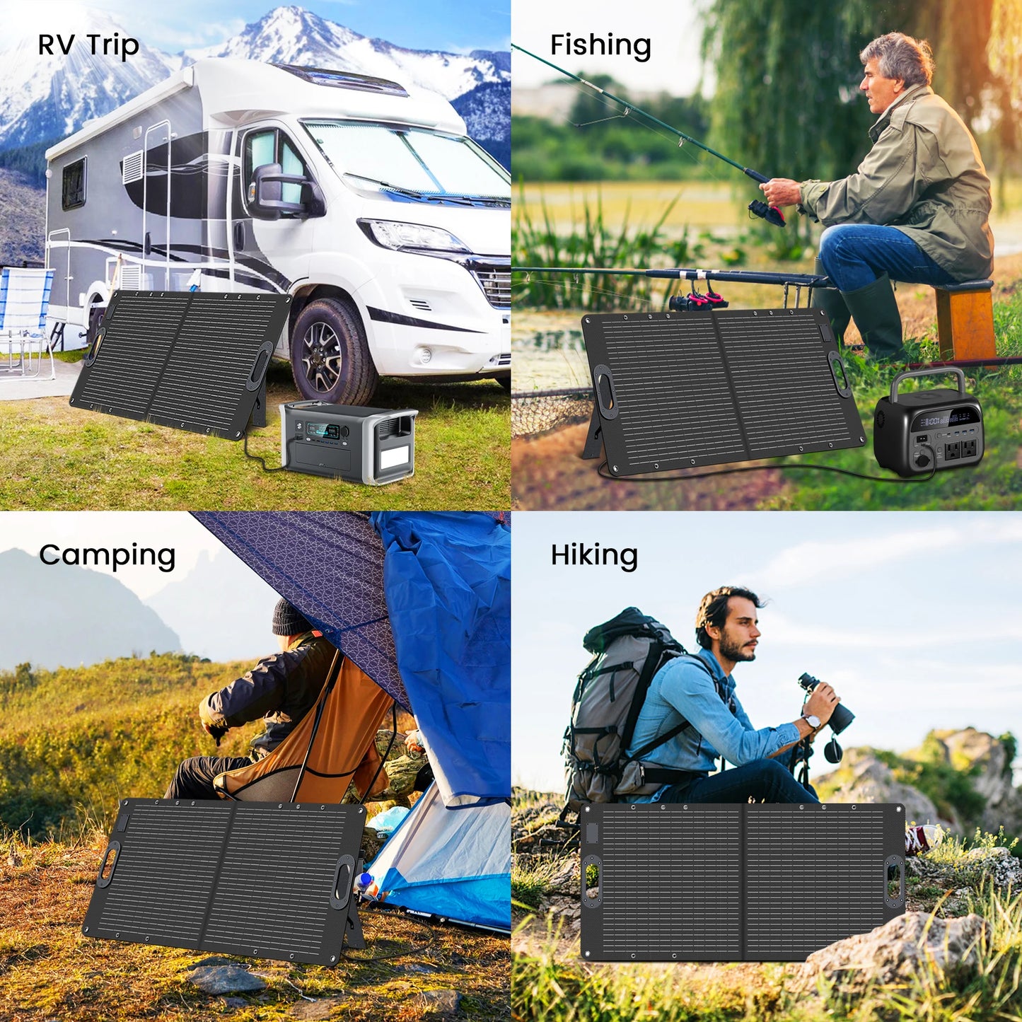 100W Portable Solar Panel Charger High-Efficiency 20V Solar Cell Camping.