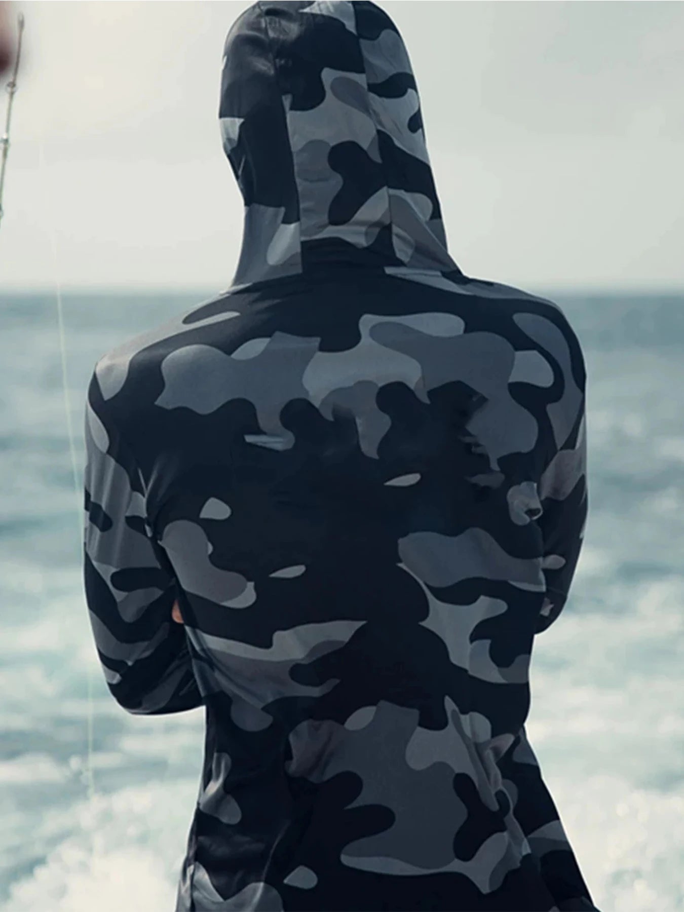 Fishing Hoodie Sailing Shirt Men Long Sleeve Sun Protection Hunting Jersey.