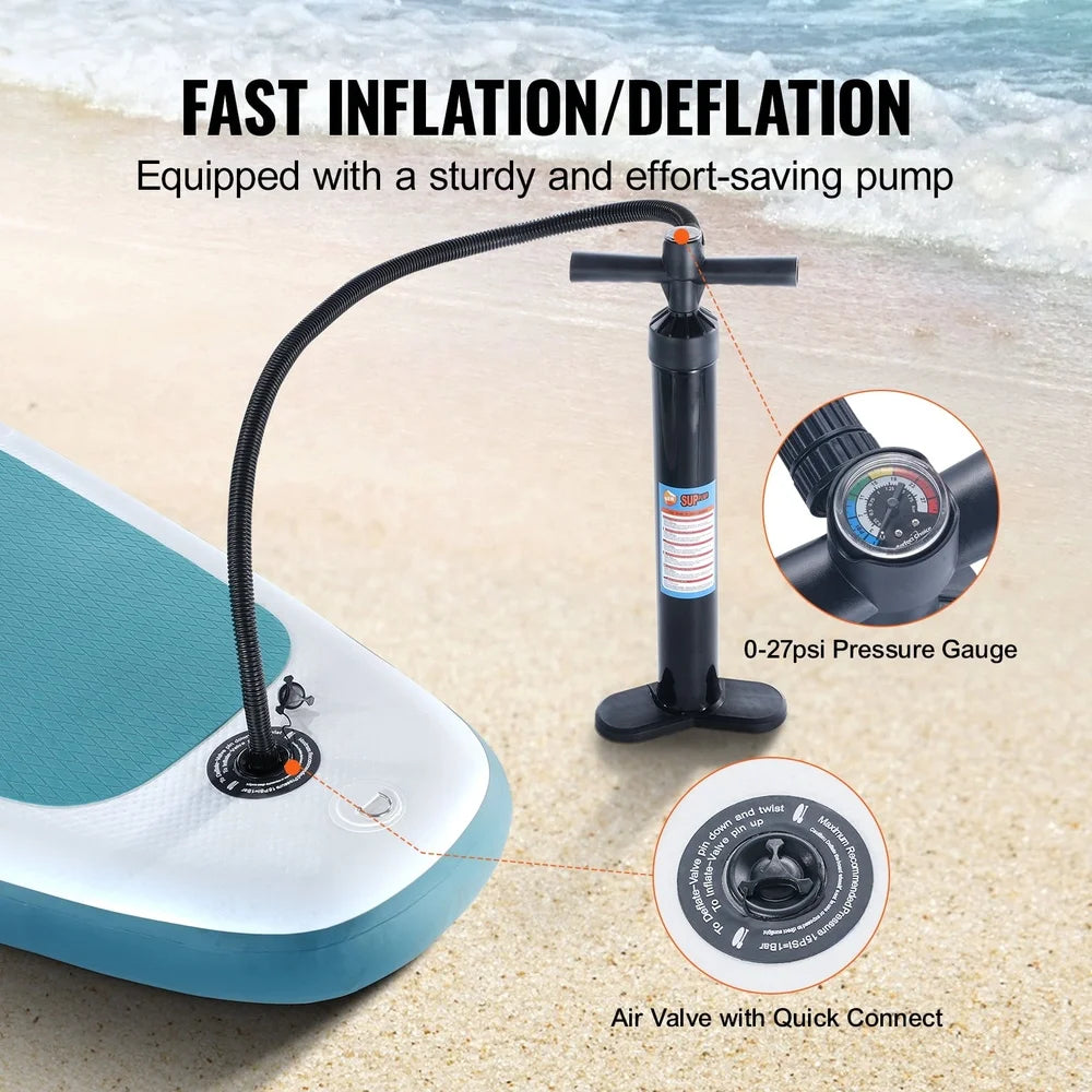 Inflatable Paddle Board Kit Pump Oar Waterproof Phone Case Carrying Bag Ankle Leash.