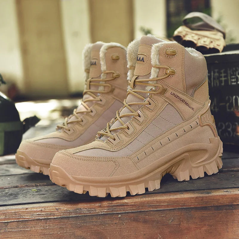 Winter Warm Men Army Climbing Hiking Desert Waterproof Combat Boots.