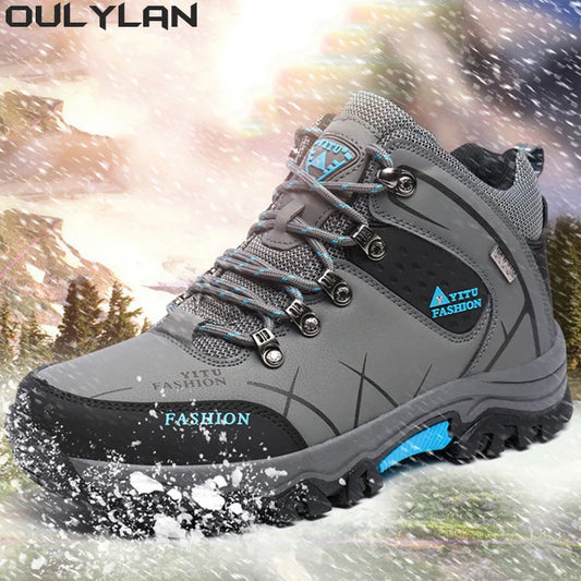 Climbing Shoes Thick Insulation Men Hiking Waterproof Trekking Boots.