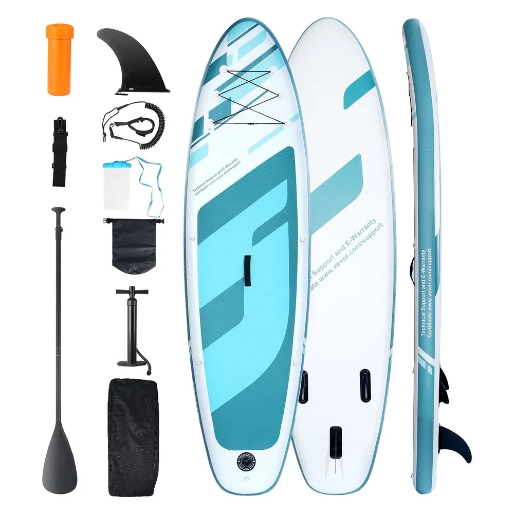 Inflatable Paddle Board Kit Pump Oar Waterproof Phone Case Carrying Bag Ankle Leash.