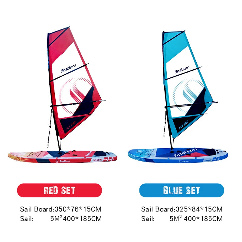 Inflatable Handheld Sailboard Set Kite Surfboard Paddle Water Skiing Board.