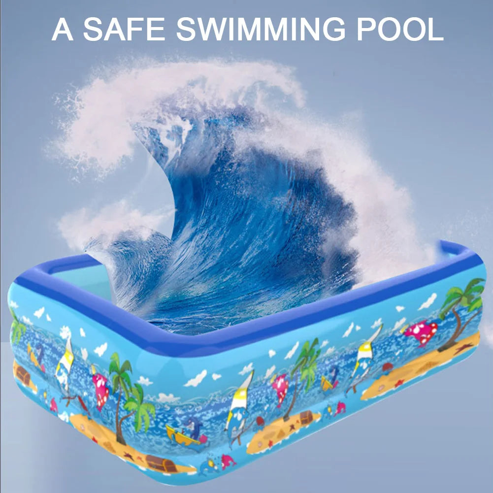 Inflatable Swimming Pool PVC Thickening Swimming Pool Cartoon Pattern.