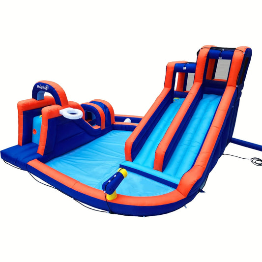 Water Slide, Obstacle Course Bounce House for Outdoor Backyard, with Air Blower.