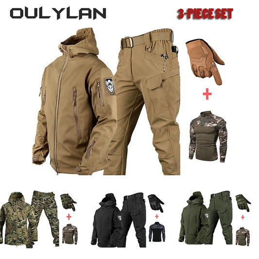 2024 Outdoor Mountaineering Suit Gloves Jacket T-shirt Pants Set for Spring Autumn Winter.