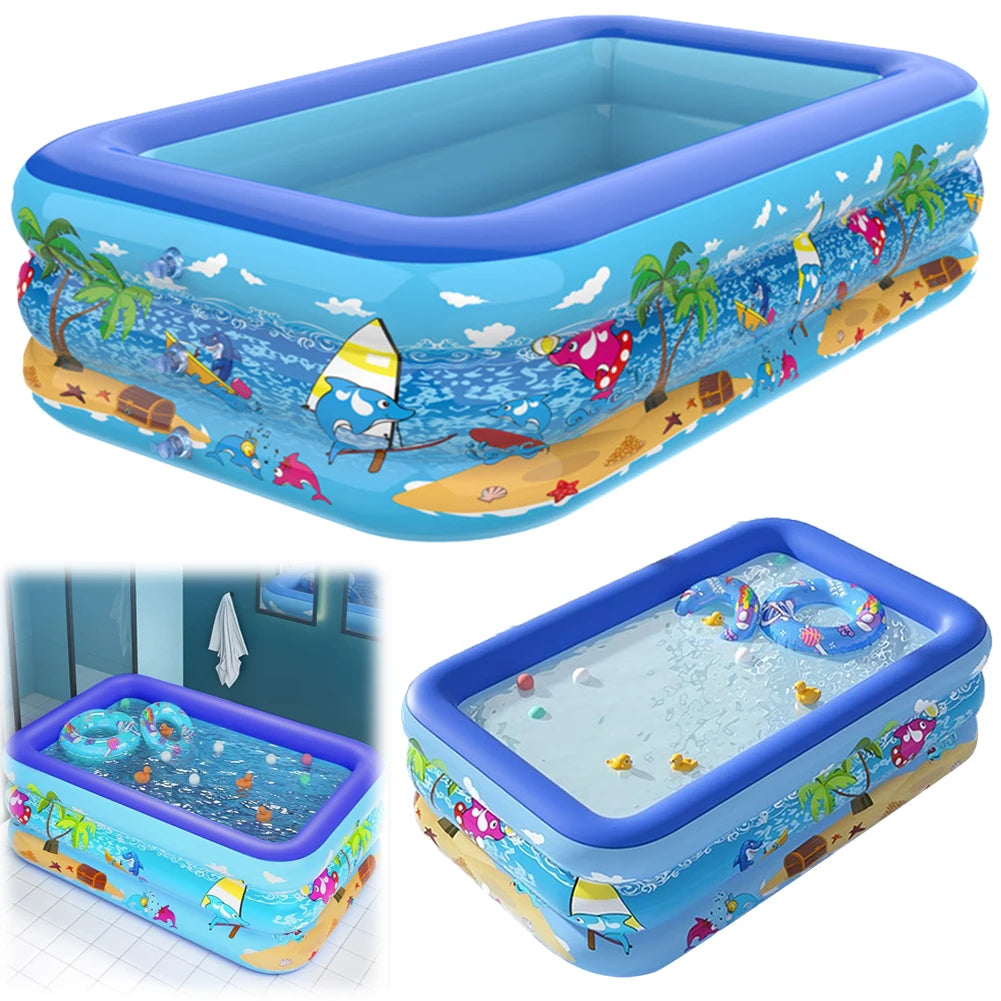 Inflatable Swimming Pool PVC Thickening Swimming Pool Cartoon Pattern.