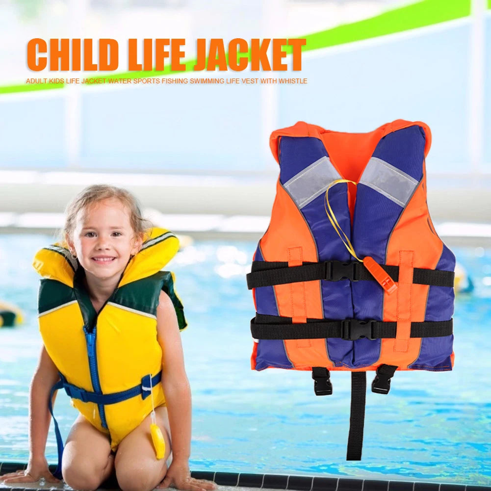 Kids Life Jacket Vest with Whistle for Fishing Swimming Drifting Water Sports.