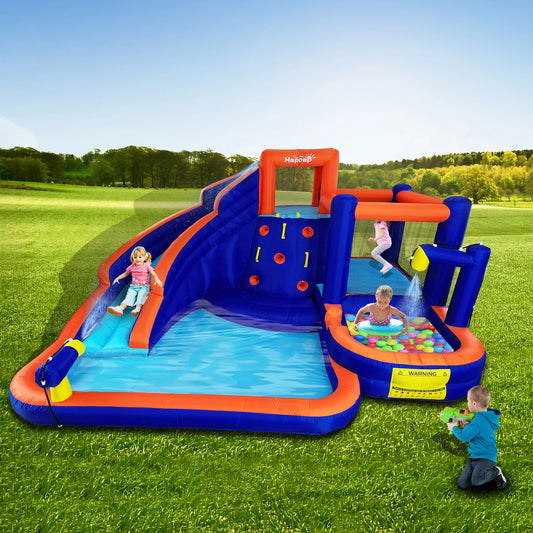 Bounce House Water Slide Combo,2 Pools & Long Slide & Jumping Area, with Air Blower,14 ft x 12 ft.