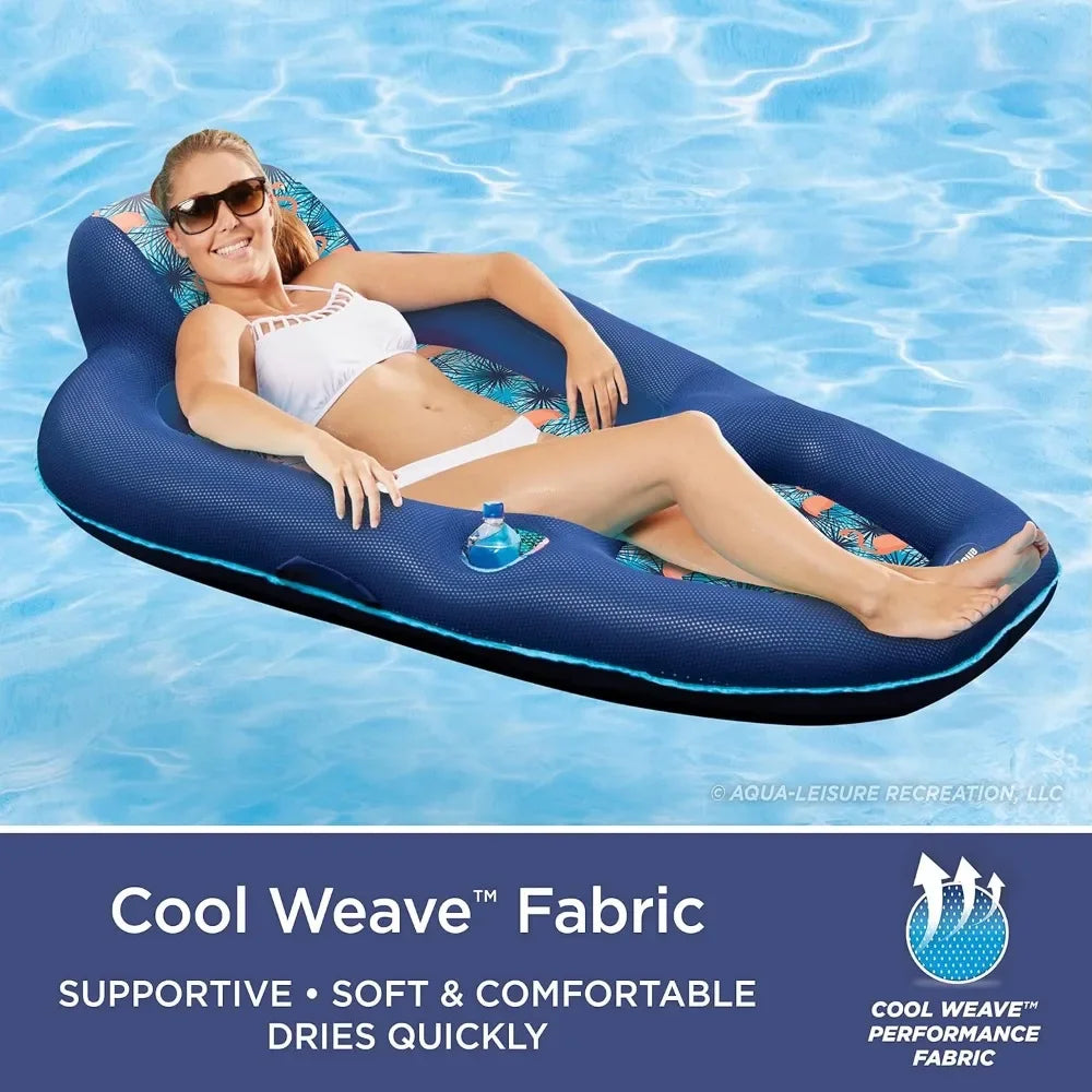 Luxury Water Lounge, X-Large, Inflatable Pool Float with Headrest, Backrest & Footrest.