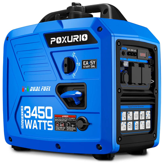 3450-Watt Dual Fuel Inverter Generator 1.6Gallon Large Fuel Tank Up To 8.3 Hours Use.