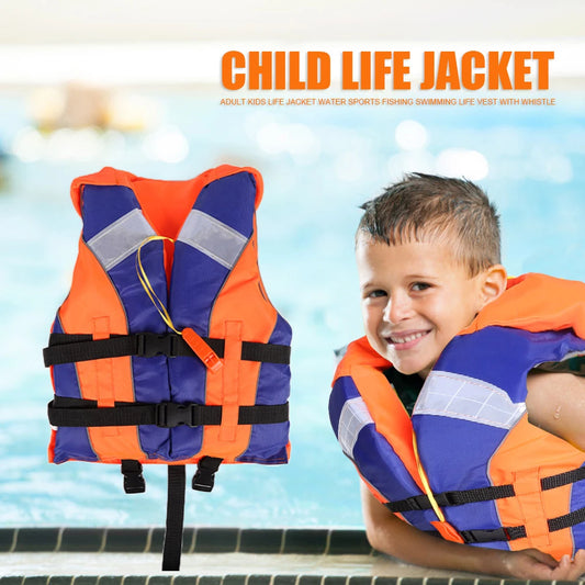 Kids Life Jacket Vest with Whistle for Fishing Swimming Drifting Water Sports.