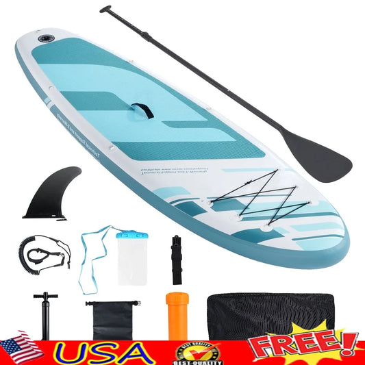Inflatable Paddle Board Kit Pump Oar Waterproof Phone Case Carrying Bag Ankle Leash.