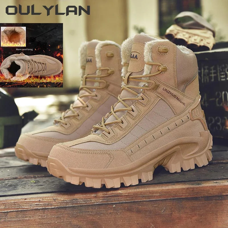 Winter Warm Men Army Climbing Hiking Desert Waterproof Combat Boots.