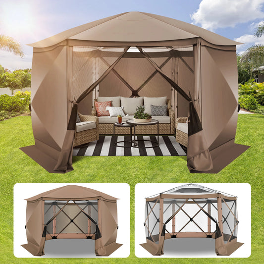Pop up Gazebo Screen Tent, 12x12ft Outdoor Screened Gazebo with Sidewalls.