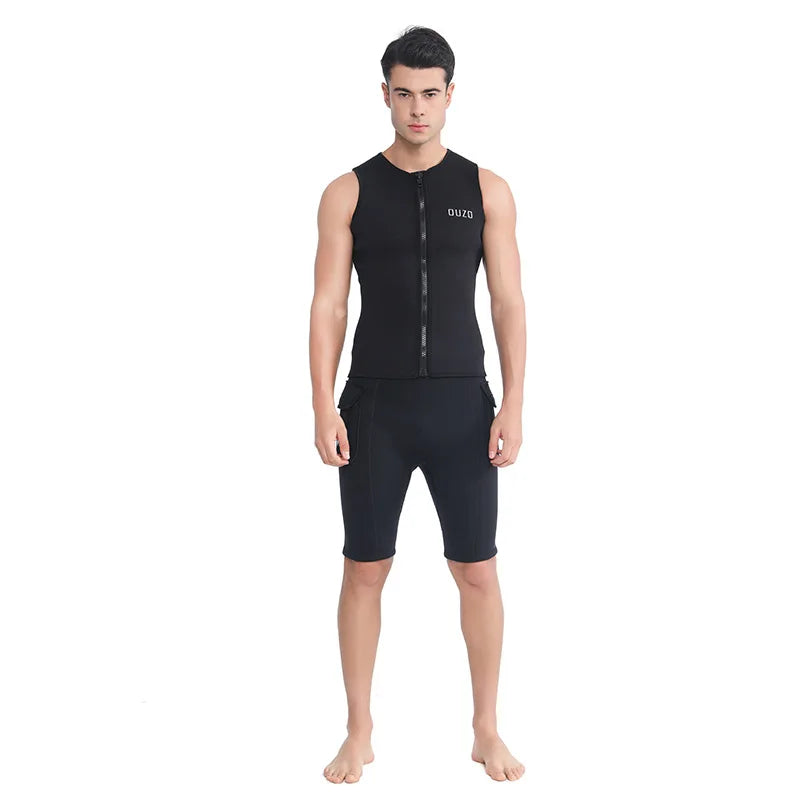 Men 3MM Neoprene Pants and Neoprene Vest Ultra Elastic Wetsuit.
