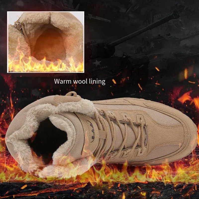 Winter Warm Men Army Climbing Hiking Desert Waterproof Combat Boots.