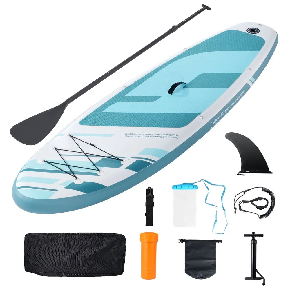Inflatable Paddle Board Kit Pump Oar Waterproof Phone Case Carrying Bag Ankle Leash.