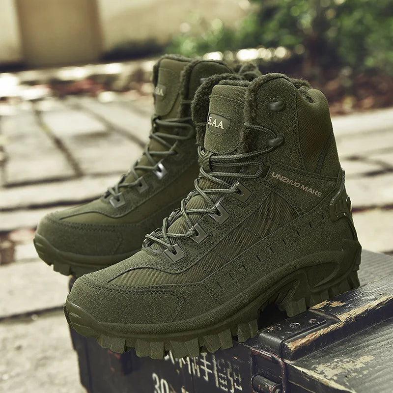 Winter Warm Men Army Climbing Hiking Desert Waterproof Combat Boots.