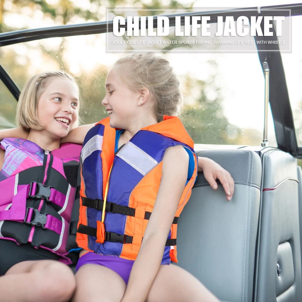 Kids Life Jacket Vest with Whistle for Fishing Swimming Drifting Water Sports.