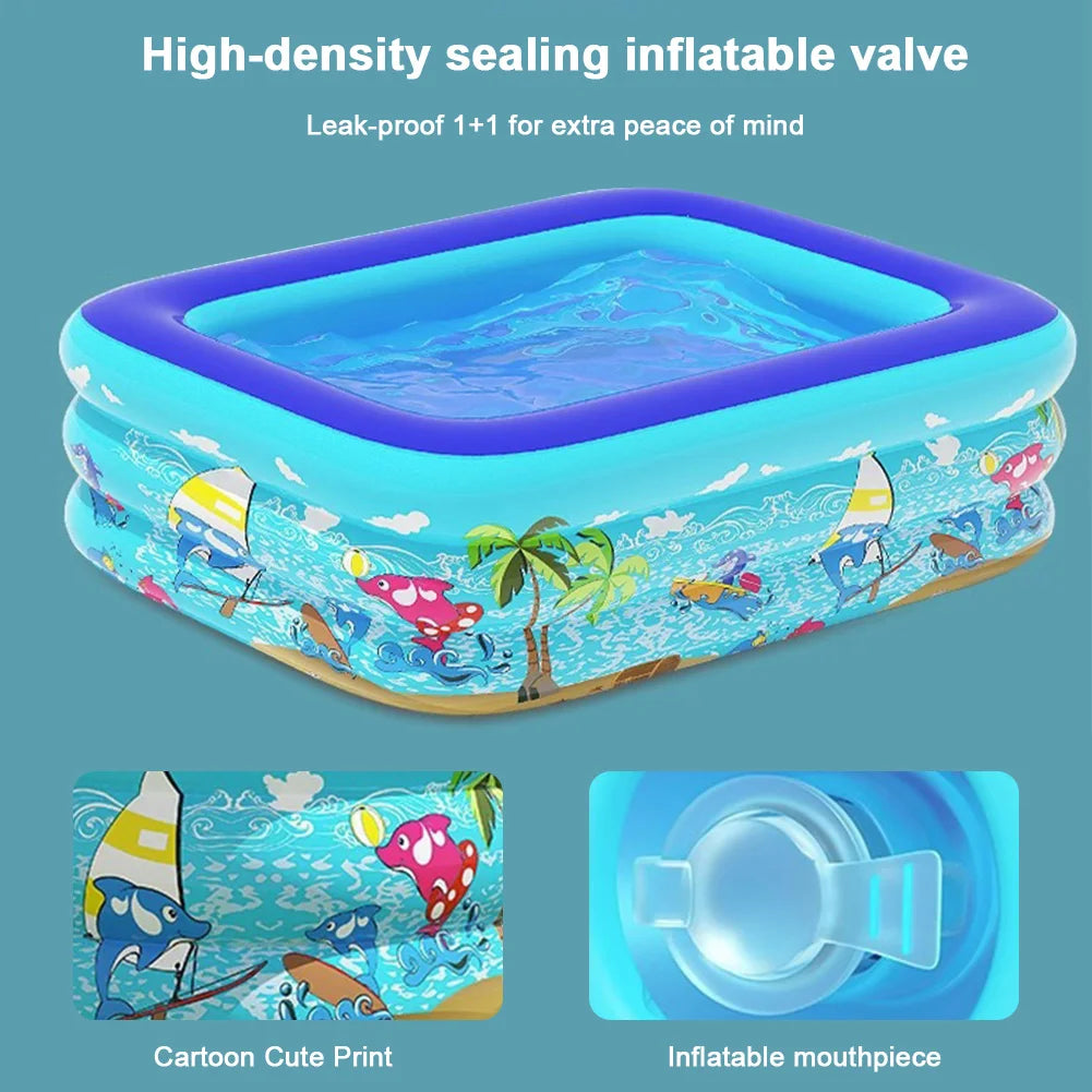 Inflatable Swimming Pool PVC Thickening Swimming Pool Cartoon Pattern.