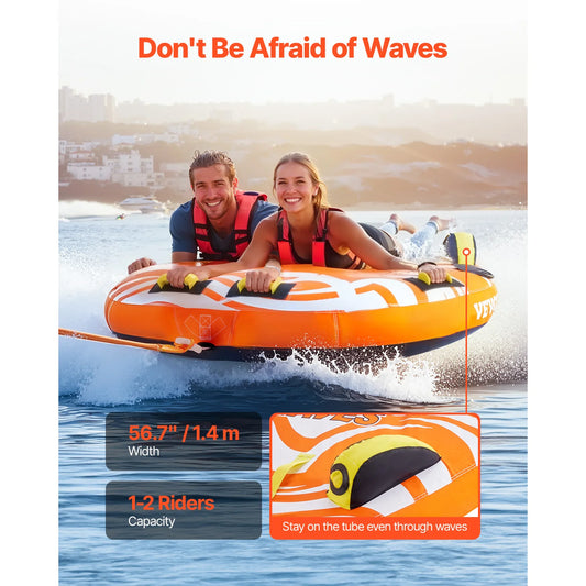 1-2 Riders Towable Tubes for Boating 340lbs Boat Tubes with Fin for Water Sports.